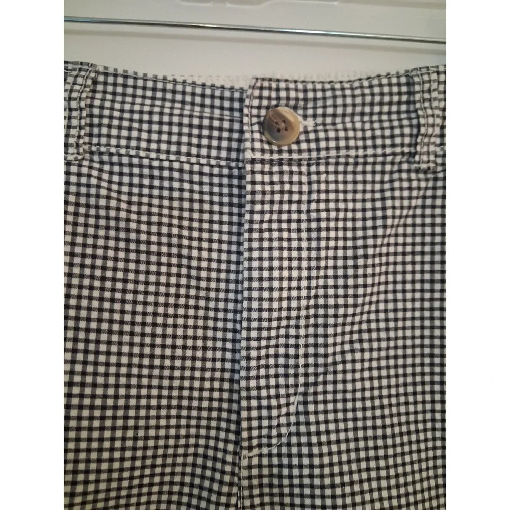 Old Navy Everyday Short High Rise Gingham Black White Check Stretch Size 12
